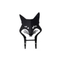 Black acrylic fox silhouette garden stake detail, close-up of decorative yard art. - Style D (Fox Silhouette) / Black
