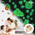 Stickers muraux écureuil phosphorescents vue détaillée avec effet jour et nuit pour chambre. - Vert