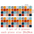 Stickers de carrelage en mosaique 3D imperméables lot de 6 pièces de 20x20cm décoration - MSC040-20cm Paquet de 6 Pièces