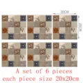 Vue détaillée des autocollants de carreaux mosaïque 3D, motif vintage, décor étanche mur sol. - MSC028-20cm Paquet de 6 Pièces