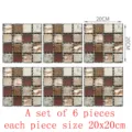 3D mosaic tile stickers waterproof wall stickers self adhesive kitchen decor 6 pcs 20x20cm - MSC030-20cm 6 Pieces Pack