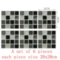 Autocollants de carrelage mosaïque étanche autocollant mural 6pcs 20x20cm déco. - MSC035-20cm Paquet de 6 Pièces