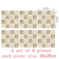 Autocollants de carrelage mosaïque étanches autocollants muraux 6pcs 20x20cm déco DIY. - MSC039-20cm Paquet de 6 Pièces