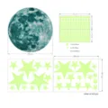 Glow in the dark moon stars wall stickers 435pcs luminous fluorescent decor kids room - 30cm Collection / Green