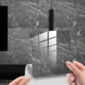Dark grey marble texture tile sticker waterproof peel and stick wall floor decor for home. - DLS007 / 10 Pieces