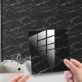 Black marble tile sticker waterproof wall sticker variant for interior home decor upgrade. - DLS003 / 10 Pieces