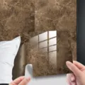 Brown Marble Tile Sticker, Glossy Waterproof Wall Decal for Home Decor, Self-Adhesive Floor Film - DLS011 / 10 Pieces