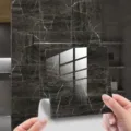 Black marble tile sticker waterproof peel and stick wall floor decor for home renovation. - DLS013 / 10 Pieces