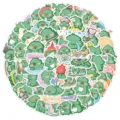 50 Pz Simpatico Cartone Animato Dinosauro Verde Adesivi Impermeabili Per Valigia Skate - Set di Dinosauri dei Cartoni Animati