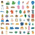 120pcs Korean cute little bear cartoon stickers aesthetic waterproof diary phone case decor - 60 Pcs Korean Bear B