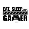 Acrylic mirror wall sticker with gamer slogan and gamepad design for living room decor. - JM857