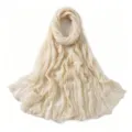 Foulard leger unicolore froisse en coton lin respirant printemps automne accessoire mode - 6#
