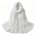 Écharpe légère blanche froissée femme respirante coton lin foulard printemps été - 9#