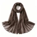 Brown Solid Color Lightweight Breathable Scarf Casual Soft Fashion Daily Neck Wrap Ideal - 4#