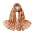 Foulard en voile froissé unicolore femme respirant léger coton lin foulard de tête - 8#