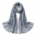 Écharpe froissée transparente et légère unie pour femme, accessoire respirant de printemps. - 16#
