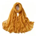 Écharpe fine et respirante en lin et coton froissé de couleur unie pour femmes, polyvalente. - 24#