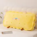 Cute yellow biscuit plush headboard pillow soft backrest lovely cartoon cushion for bedroom - 80cm / Biscuit Yellow
