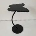 Modern black butterfly side table for living room, minimalist accent table for bedroom decor. - Vintage Glossy Black