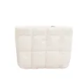 Borsa per trucco trapuntata bianco off, pochette portaoggetti tinta unita con chiusura a zip. - Bianco avorio
