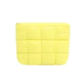 Borsa cosmetica trapuntata gialla, pochette leggera e organizer per trucco da donna. - Giallo