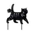 Black acrylic cat garden stake cute yard art outdoor lawn decoration silhouette plant pot insert - Style B / Black