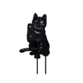 Paletto da giardino gatto in acrilico nero decorazione prato silhouette arte cortile. - Stile E / Nero