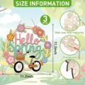 Hölzerner Hello Spring Kranz Detail mit Lasergravur, präzisen Linien und 11,2 Zoll Größe. - Hello Spring 3 Stk. mit Seil