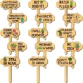 Holz Sukkulenten Pflanzenschilder mit witzigen englischen Sprüchen für Blumentöpfe und Garten Deko. - Stil C 15-Teiliges Set
