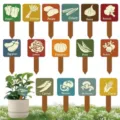 Hölzerne Gemüse Garten Pflanzen Marker Etikett Schild dekorative Stecker für Kräuter Töpfe - Stil D 15-Teiliges Set