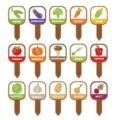 Wooden garden plant labels set, cute vegetable markers for potted plants and herb gardens. - Style F 15-Piece Set