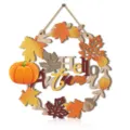 Autumn wooden hanging sign with pumpkin and maple leaf decor for front door home decoration - YX0770