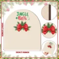 Hölzernes Weihnachts-Hängeschild DIY Deko Requisite mit Schleife und Jingle Bells Detail - Muster #2