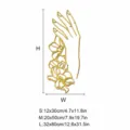 Acrylic geometric line hand flower wall sticker home decor mirror sticker for living room - Size S / Gold