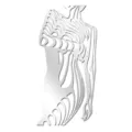 Abstract geometric female body acrylic mirror wall sticker, modern 3D home decor detail view. - S / Silver