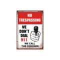 Vintage metal tin sign warning no trespassing wall decor retro plaque art sign home garage decor - 30*20 / C040