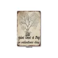 Vintage Metall Blechschild Herz Baum Liebeszitat Wanddekoration für Bar Zuhause 20x30cm - 20x30cm / TA8024-02