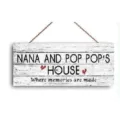 Wooden hanging sign plaque decorative door wall sign home decor Nana and Pop Pop house gift - Nana And Pop Pop's House