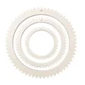 Holz Zahnrad Webring Detail Nahaufnahme mit konzentrischem Design für DIY Handwerk. - Rundes 3-Teiliges Set / Stärke 3mm