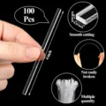 100Stk klare Acryl quadratische Kuchenstäbchen, 4 Zoll DIY Dessert Cocktail Rührstäbe. - 10cm / 100 Stk.