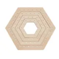 Holz Sechseck Webstuhl Detail Nahaufnahme Ansicht, DIY Stricken Handwerk Werkzeug. - Sechseck 4-Teiliges Set / Stärke 3mm