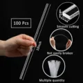 Transparente Acryl quadratische Kuchenstaebe 100 Stueck 10 Zoll DIY Dessert Staebe - 25cm / 100 Stk.