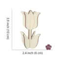 Unbehandeltes Holz Blumen DIY 3D Puzzle Handwerk Dekoration, Naturfarbe, Größe 10x6cm für Zuhause. - Stil B
