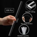 Clear acrylic square dowel rods for cake decorating, dessert, and party stirring use. - 30cm / 100 Pcs