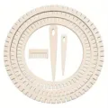 Holz runder Webstuhl Set für Kinder DIY Handwerk, enthält Webrahmen, Nadeln und Kamm. - Rundes 6-teiliges Set / Stärke 3mm