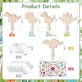 10st houten dinosaurus DIY handspiegel set met sterren cirkels strass stenen voor kinderen - Dinosaurus Spiegel / 10 Stuks + 2 Vel Pruim Strass