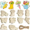 Ensemble d'étiquettes à suspendre de bricolage en bois avec tranches de bois et ficelle - 80 Accessoires de Boucle de Chaussure de Jardin