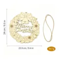 Christmas wooden hanging sign DIY holiday door decor wood chips party decoration gift - Christmas Wreath Style (Model A) / 1 Piece/Pack (With Rope)