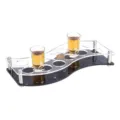 Acryl Schnapsglas Halter Wellen Display Ablage fur Bar Party Getranke Organizer Stand - Wellenförmiger 12-Loch-Weinglashalter Modell D
