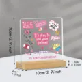 Plaque de bureau carrée en acrylique avec base en bois, citations de motivation pour la santé. - 133 / 10*10*0.3（单个亚克力片）